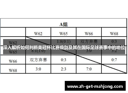 深入解析如何判断美冠杯比赛级别及其在国际足球赛事中的地位